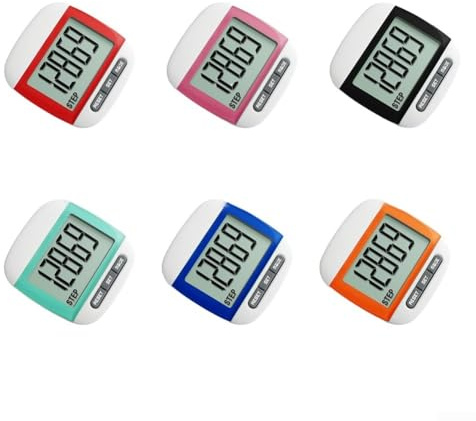 Gdfnmogo Electronic Pedometer for Walking and Running with Large LCD Screen, Step Counter for Exercise Distance and Calories Burned, Waist Clip, 12/24-Hour Clock, White