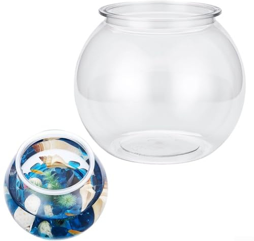 Fischglas-Aquarium, 1 ultraklarer, runder Schreibtisch-Tank, schlagfestes Design für Wohnzimmer und Schlafzimmer, kompakte Stellfläche mit breiter Sicht (groß)