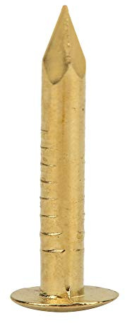 Oytrui 100Pcs Brass Nails, Round Head Vintage DIY Craft Fasteners with 3 Styles for Hanging Pictures, Wall Decor, Toy House Accessories (10mm Long)