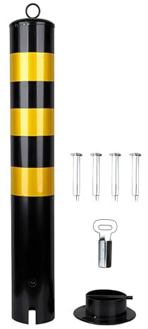 GTHTUHFD Paletti di Sicurezza Rimovibili con Bulloni, Paletto di Sicurezza in Acciaio per Impieghi Gravosi, Paletto per La Sicurezza dei Pedoni,4.5x23in