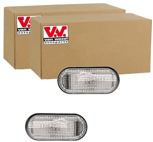 2X Van Wezel Blinker Weiß Seitenblinker vorne Beidseitig | 2X Van Wezel Blinker Weiß Seitenblinker vorne Beidseitig