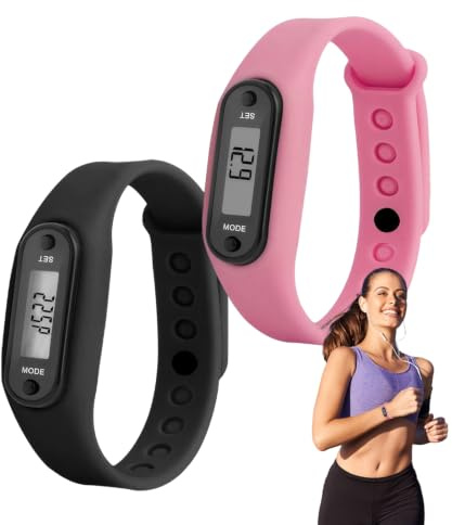 2Pcs Pedometer Step Counter, Digital Step Counter Watch for Women&Men, Pedometers for Walking