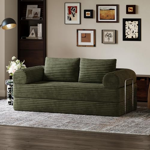 Novilla Schlafsofa 200cm Breit, Cord Sofa Bed mit Schlaffunktion 2 Sitzer