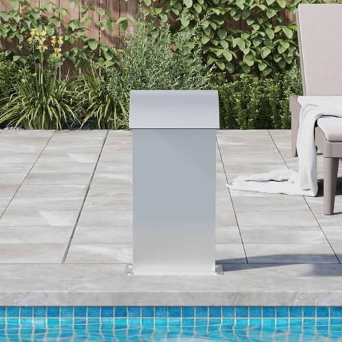 LoogCape Cascada de acero inoxidable 50 x 30 x 60 cm para piscina y jardín con curso de agua, fuente ornamental, fuente, cascada, pared y fuente de mesa, duradera, resistente al cloro, fácil montaje