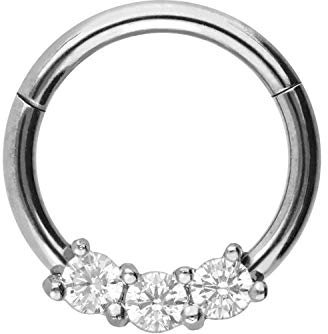 PIERCINGLINE Chirurgenstahl Segmentrgclicker Piercing Septum Tragus Helix Farbauswahl silberfarben