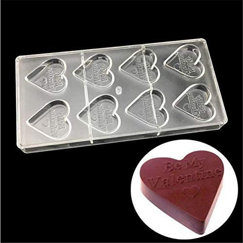 Valentine's Day Gift Love Heart Shape Polycarbonate Chocolate Bar Mold Bakeware Pan, Jelly Mould Candy Soap Ice Tray Pastry Plastic Baking Dish,Chocolate Decorating Tools,Chocolate Mould