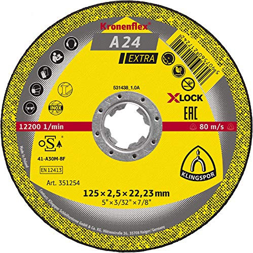 NEU! Klingspor A 24 Extra Trennscheibe | 125 x 2,5 x 22,23 mm | X_LOCK | 25 Stück | gerade