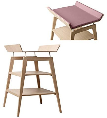 Linea by Leander - fasciatoio in rovere con imbottitura in schiuma e rivestimento in colore rosa scuro