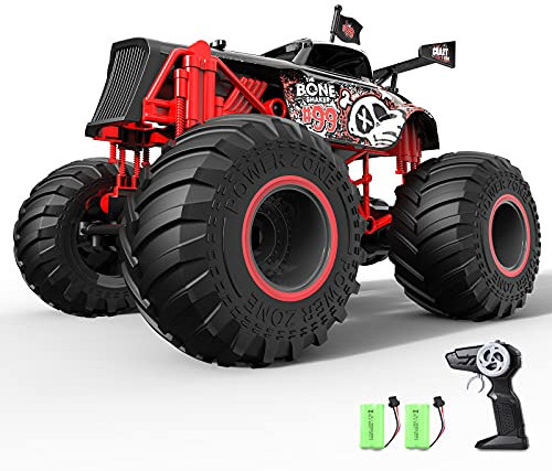 tech rc Offroad Ferngesteuertes Auto 1:14 RC Truck 2 Akku Geländewagen 2,4 GHz Offroad-Fahrzeug Buggy Elektro Spielzeug für Jungen Mädchen Geschenk Spielzeugauto Skelett