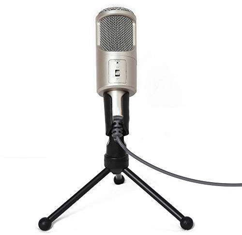 Kondensatormikrofon Podcast Streaming Nierenmikrofon Kit mit Soundkarte Desktop mit Mikrofon-Stativ