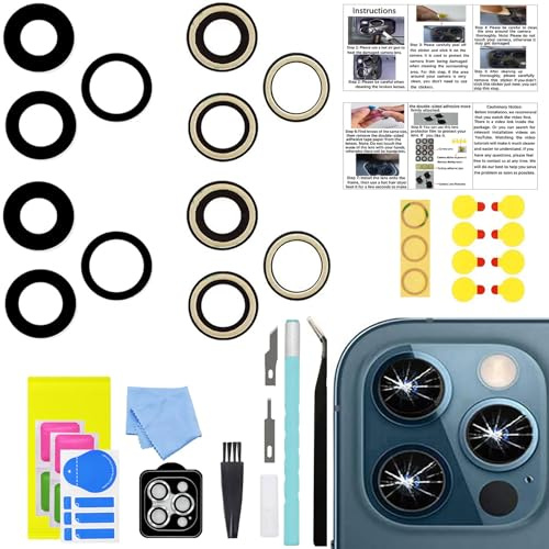 LEAFE for iPhone 12 Pro Max Camera Lens Replacement,2 Sets OEM Original Rear Camera Glass Lens Replacement for iPhone 12 Pro Max 6.7 Inch with Repair Tools