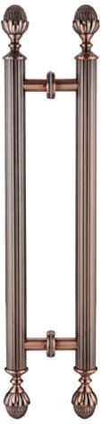 H-förmiger runder Eingangstürgriff, doppelseitig montiert, moderner Push-Pull-Türgriff für Büro, Hotel, Küche, Zuhause, Innen- und Außen-Haustürgriffe (Color : Gold, Size : 150cm/59in) (Red Bronze 8
