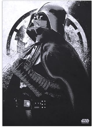Displate Offiziell Star Wars MetallPoster Magnetische Befestigung Inklusive Lizenziert Bilder Hochwertiges Poster Rogue One Gray Morality - Darth Vader Poster 45 cm x 32 cm