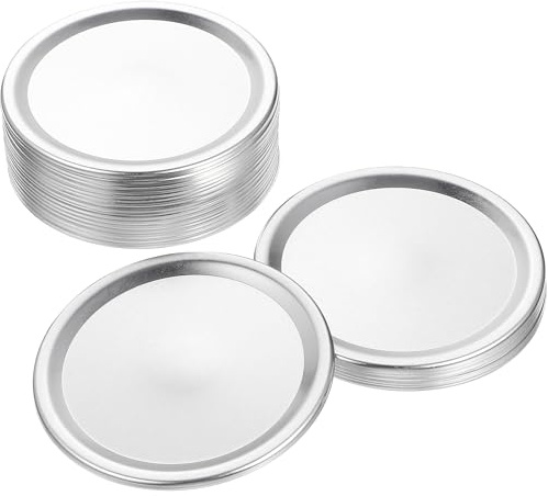 Operitacx 24st Einmachglasdeckel Einmachgummiringe Edelstahlglasdeckel Normaler Einmachdeckel Mason Einmachglas Deckel Sturzgl? Ersatzdeckel Einmachglasabdeckung Teilt Metall Dosendeckel