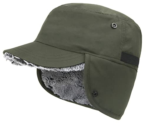 AIEOE Unisex Wintermütze Winddicht und wasserabweisend Warme Kunst-Fellmütze mit Ohrenklappen