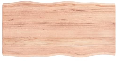 vidaXL Tischplatte 100x50x2 cm Massivholz Eiche Behandelt Baumkante