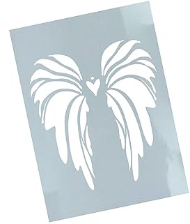 Schablone Flügel mit Herz - Wandschablone Stencil Flügelschablone Engel Malschablone - Malerei Airbrush Backen Deko Kaffee Scrapbook - zAcheR-fineT (DIN A6)
