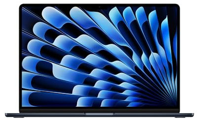 Apple laptop MacBook Air 15 con chip M3 (2024): display Liquid Retina 15,3, memoria unificata 16GB, archiviazione SSD 512GB, videocamera FaceTime HD 1080p, Touch ID; Mezzanotte