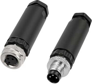 ZBLZGP Connettore per sensore M8 impermeabile spina maschio femmina con vite filettata accoppiamento connettore elettrico (Maschio a femmina, 1 confezione 3 pin)