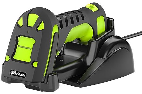 Alacrity Scanner di codici a barre con ricarica wireless, simboli 1D/2D, sensore di scansione Global Shutter, connettività wireless a lunga distanza e Bluetooth industriale, resistente agli urti e