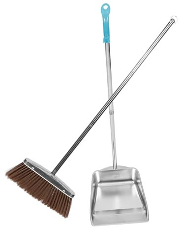 Cabilock 1juego Escoba y Recogedor Inoxidable Mango Ergonómico para Limpieza del De Barrido y Práctico para Cocinas y