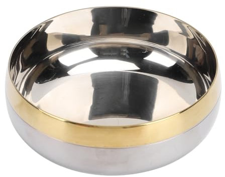 Fabater Stainless Steel Mixing Bowl, 380ml Large Serving Bowl, Gold Decorative Fruit Bowl, Cooking, Metal Bowl for Table Decor, Cooking, Baking, Prepping