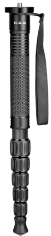 TONYBOO 61 Carbon Fiber Camera Monopod,28mm 6-Section Height,Portable Lightweight,Max Load 16 lbs,Monopod for DSLR Mirrorless Cameras Camcorders Compatible with Canon Nikon Sony