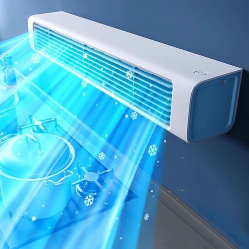 Aire Acondicionado Ventilador Pared Sin Unidad Exterior 3 Velocidades Recargable Se Puede Colgar O Colocar De Pie con Control Remoto No Requiere Montaje(White)