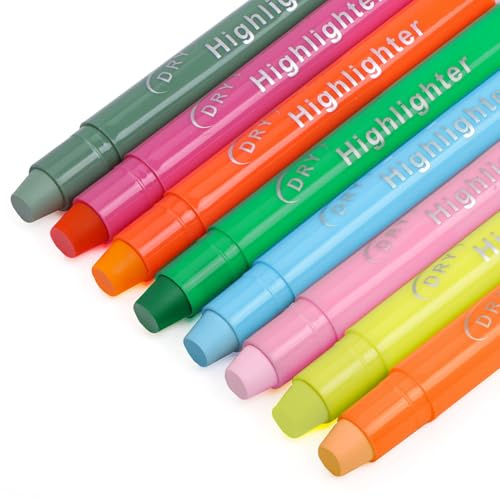 OFFCUP Biblia Subrayadores, Resaltadores Secos Bible Highlihters, Marcadores Fluorescentes, 8 Colores Surtidos, para Marcar las Escrituras Codificación de Colores