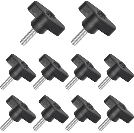 JJWNMLL 10pcs Tornillos Moleteados, M6 x 20mm tornillos con mango de estrella, Asas Ajustables tornillo de sujeción para máquinas herramientas, muebles