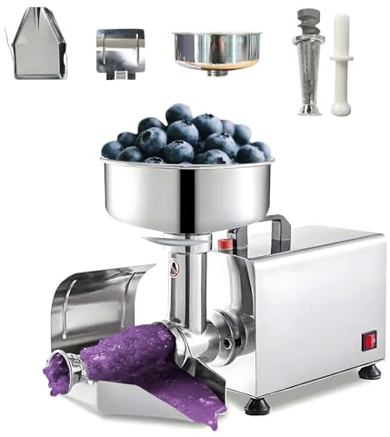 Produttore Salsa Pomodoro Elettrico 450W,Colino per Pomodori Commerciale Acciaio Inoxydabile,Macchina Macinare Motore Rame Puro 50-160 Kg/H,per Salsa,Lamponi,Fatto in Casa Regalo di Vacanze Famiglia