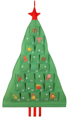 YAOPIU Tissu De L Avent | Sac En Forme De Sapin De Noël Pour 24 Jours - Sac Calendrier De L Avent Rechargeable,Pour Bonbons Snacks Petits Objets Salon Chambre Bureau