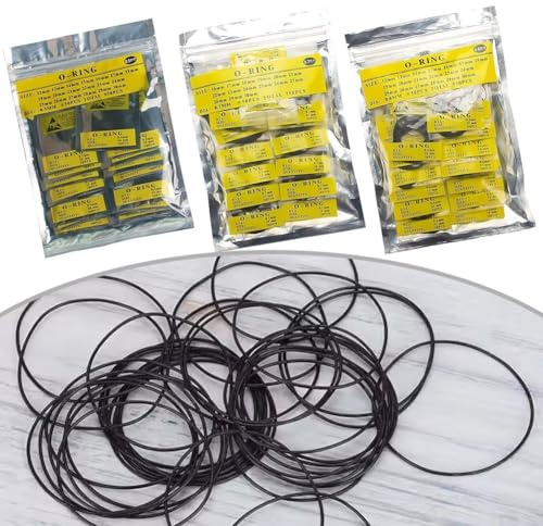 750950Pcs O per guarnizioni ad anello rondelle in gomma per riparazione e impermeabilizzazione di orologi affidabili (0,5 mm (950 pezzi)