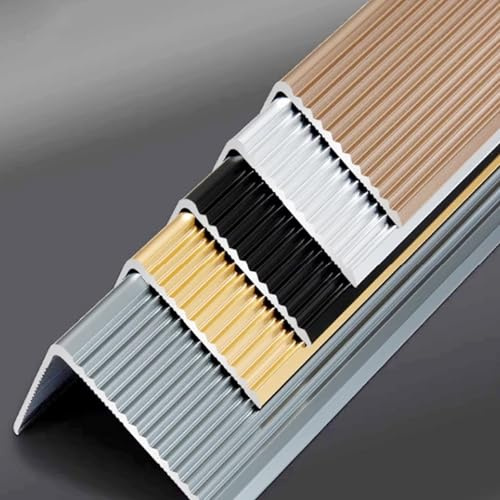 Aluminium Alloy Stair Nosing Protector, Edge Anti Slip Traction Treads, for Wall Door Frame Cabinet Baseboard Protection and Decoration(Black,90cm L 70mm*30mm)