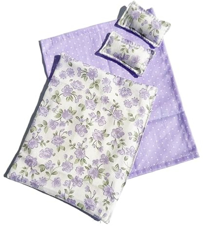 Bottone House Bedroom Bedding Set with Sheet Pillow Realistic Minature Bedding Easy Change for Creative Model Enthusiasts Doll House Accessories