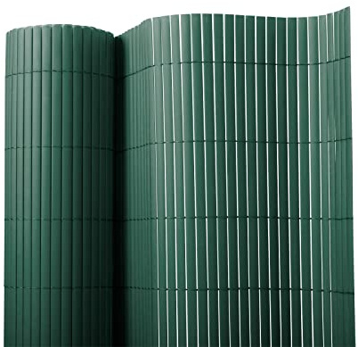 casa pura Brise-Vue en Lames PVC pour Balcon Terrasse, Canisse lamelle résistante aux intempéries et UV, Clôture d'intimité, Coupe-Vent, Palissade Décoration Anti-moisissures H1xL3 m Vert Feuillage