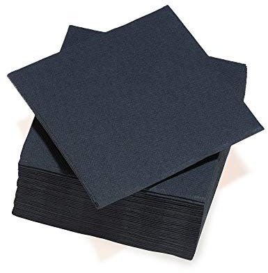Le Nappage - Papierservietten Tex Touch - Schwarz - FSC®-zertifizierte Servietten - Recycelbar und biologisch abbaubar - Set mit 40 schwarzen Servietten im Großformat 38 x 38 cm