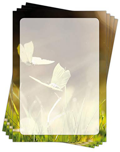 Motivpapier Briefpapier (Zitronenfalter-5181, DIN A4, 100 Blatt) wunderschöne gelbe Schmetterlinge im Frühling auf einer saftigen grünen Wiese