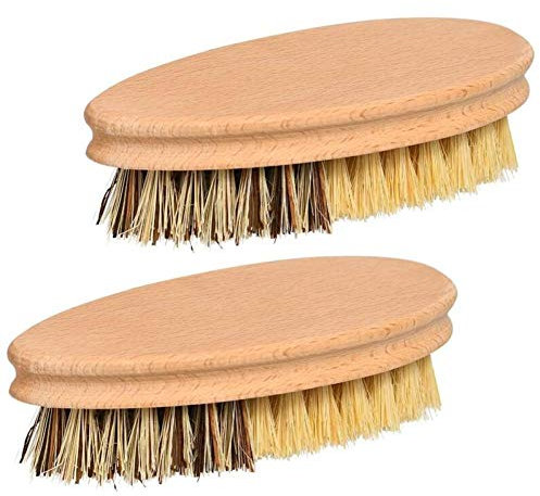 2 Stück Holz Obst Reinigung Scrubber Harte Und Weiche Borste Gemüsebürste Natural Plant-Faser Gemüsebürste Eco Friendly Gemüse, Obst, Pinsel