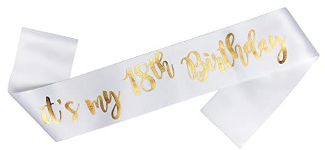 OMISS Schärpe in Weiß und Gold - It's my Xth Birthday - Seien Sie der Schönste für Ihren Geburtstag