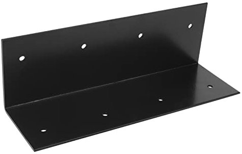 OTTFF 4 staffe angolari per aiuole rialzate da 22,9 cm di altezza, colore nero, in metallo preforato, ad angolo retto, solidi, per piantare fioriere, fioriere, rinforzi angolari, collegare, riparare,