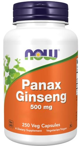 Now Foods, Panax Ginseng Extract, 500mg, 250 Vegan Capsules, Lab-Tested, Gluten Free, Soy Free, Vegetarian, Non-GMO