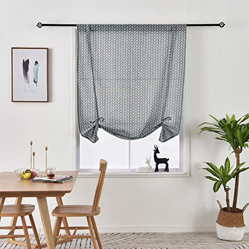 V3VOGUE Vorhänge Raffgardine Ohne Bohren - 1 Kurze Gardinen Für Kleine Fenster - Raffrollo Jalousien Vorhang - Für Wohnzimmer Schlafzimmer Studierzimmer Esszimmer Küchen Gardinenschals