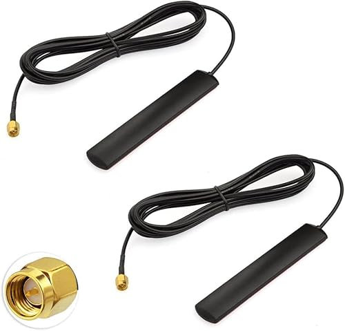 Superbat Antenna 4G LTE GSM SMA Maschio 3dBi Cavo RG174 3m per Booster di Segnale Telefonico per Auto 700-2700MHz(2 Pezzi)