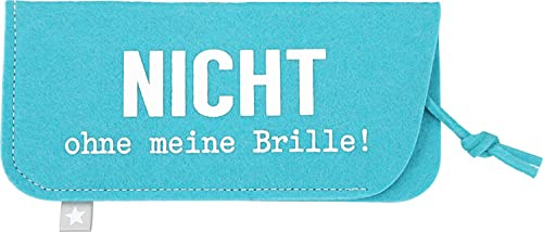 Depesche 11838-028 - Brillenetui aus Filz, in Hellblau und mit der Aufschrift ,,Nicht ohne meine Brille!´´