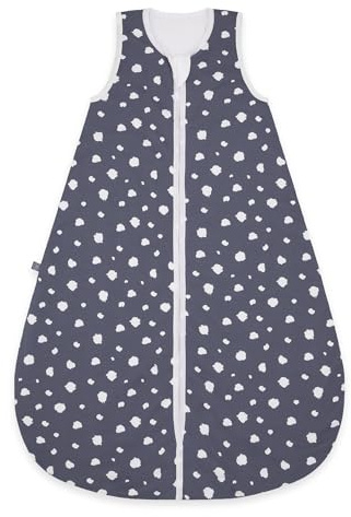 emma & noah Baby Schlafsack 2.5 TOG, Strampelsack für den Herbst und Winter in vielen Farben, Bio-Baumwolle, OEKO-TEX Zertifiziert, Schlafsack für Neugeborene (Punkte Blau, 60 cm)