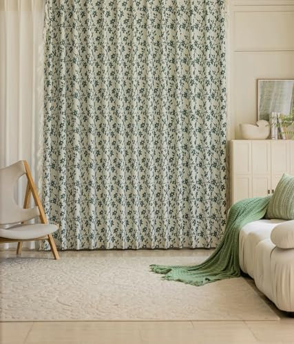 Ayoiow Vorhänge Blickdicht Nach Maß, Verdunkelungsvorhang Mit Ösen, Polyester Verdunkelungsvorhang 2 Stück, Grün, 102X138CM