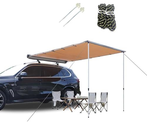 LYUCAYHQ Toldo Coche 150 x 250 cm Toldo Lateral para Coche Resistente a la Intemperie retráctil para SUV Camping y Overland con Bolsa de Almacenamiento Impermeable