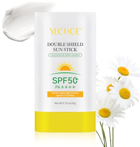 Barre Solaire Spf 50 +, Barre Solaire Solide, 20G Double Shield Sun Bar | Crème Solaire Hydratante, Longue Durée De Vie Imperméable À L'Eau,Barre Solaire Pour Le Visage, Spf Bar, Barre Solaire - 0,7Oz