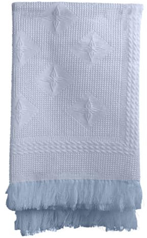 Luxurious Baby Boys & Girls Shawl - Baby Blanket for Newborn, Infants and Toddlers, Ultra-Soft, Breathable & Warm – Acrylic Baby Shawl Ideal for Swaddling, Stroller, Pram or Crib, Blue